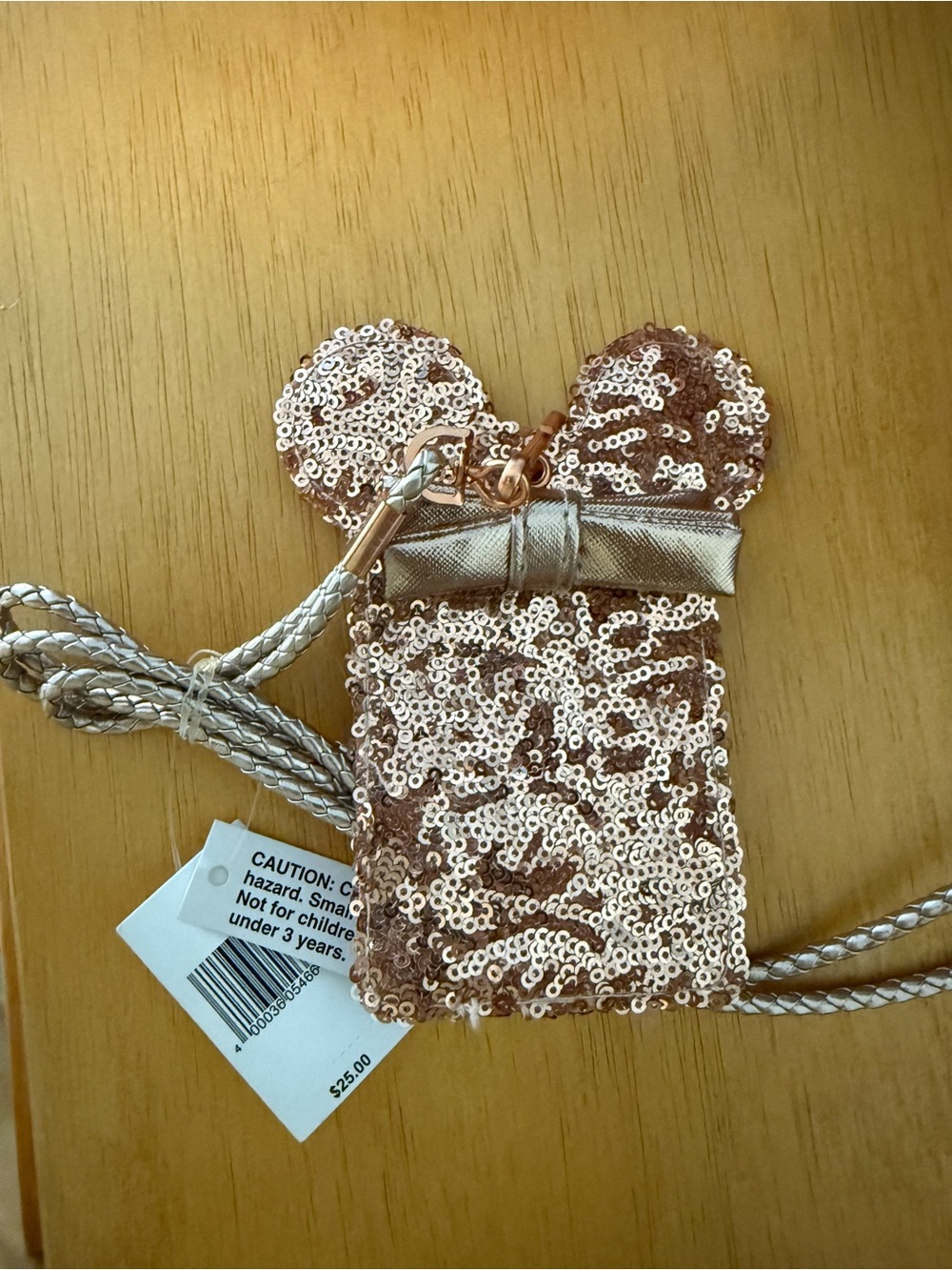 Disney Sequin Minnie Ear Card Holder Lanyard